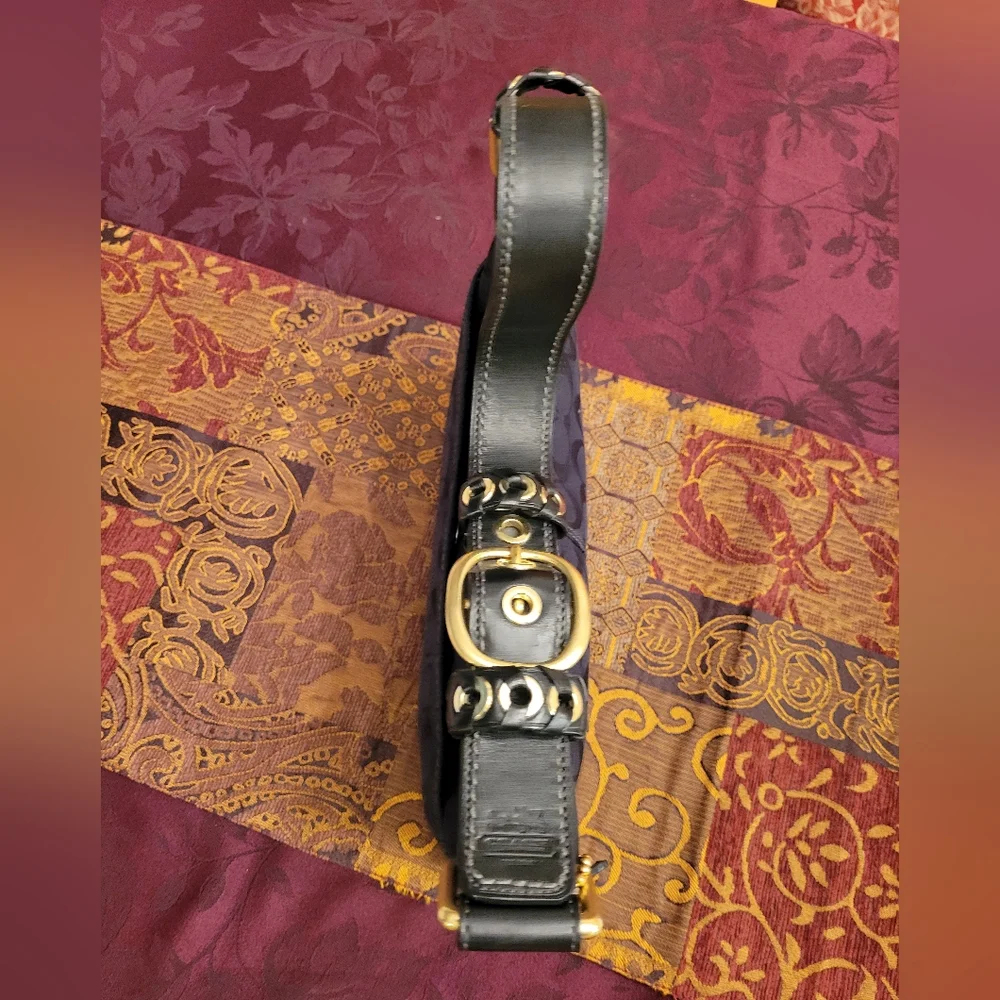 PRICE FIRM - Black Signature COACH Handbag & Wristlet Wallet, circ. 2007 - Picture 5 of 14